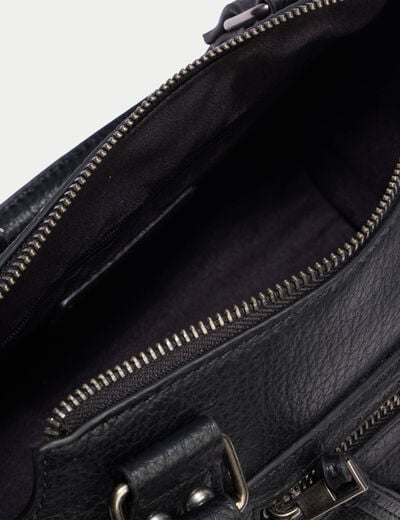 Sac port&eacute; main noir femme