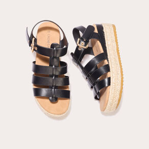 Sandales plateformes noir femme