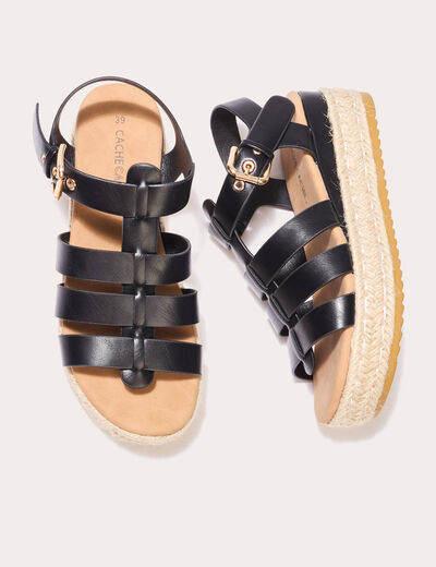 Sandales plateformes noir femme