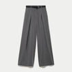 Pantalon bootcut ceinture amovible gris clair femme