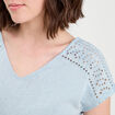 T-shirt manches courtes bleu clair femme
