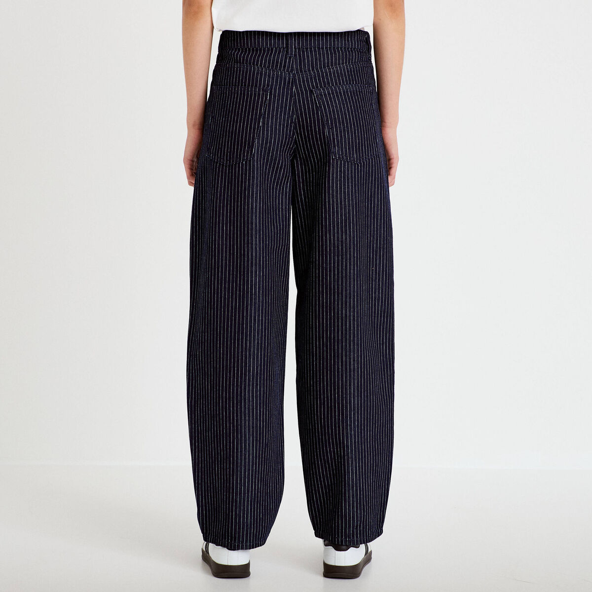 Jean barrel taille haute denim brut femme