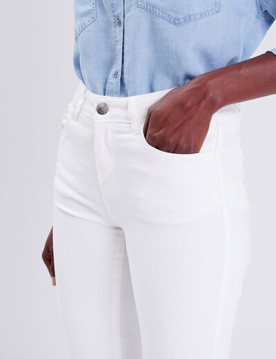 Jeans slim 5 poches blanc femme