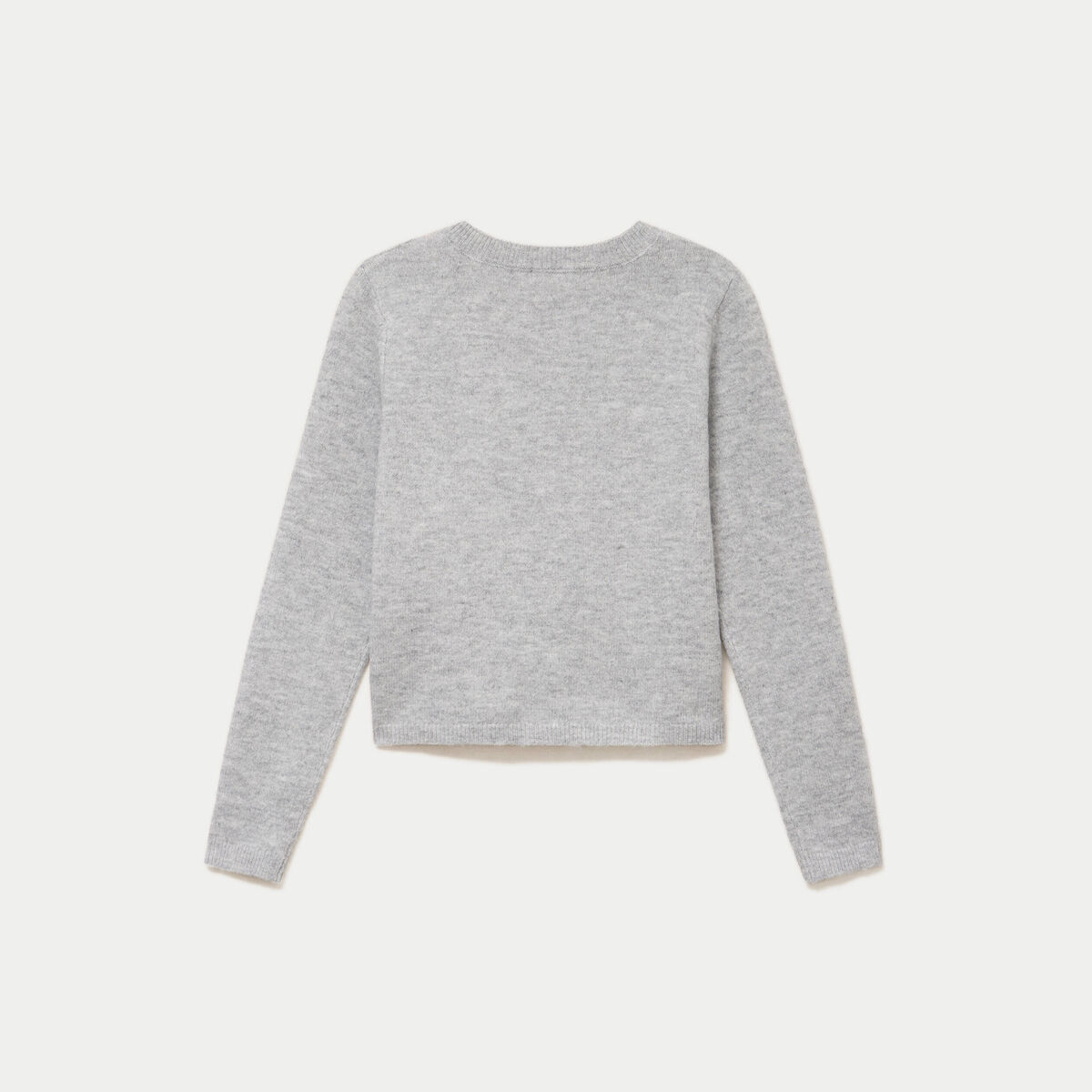 Gilet col v manches longues gris fonc&eacute; femme