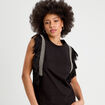T-shirt avec franges noir femme