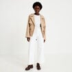 Jean wide leg cropped taille haute denim blanc femme