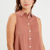 Chemise sans manches marron femme