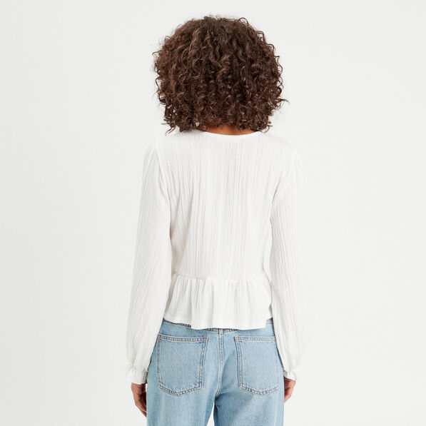 Blouse manches longues ecru femme