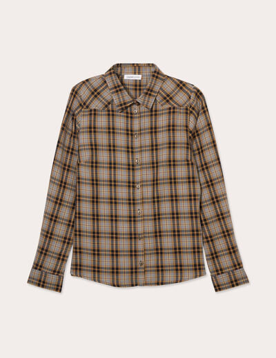 Chemise manches longues gris foncé femme