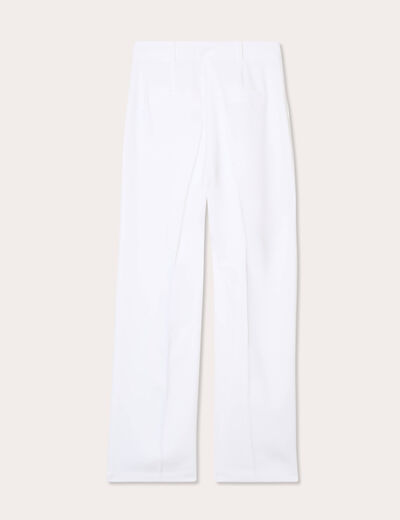 Pantalon large pinces blanc femme