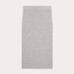 Jupe tricot midi droite gris clair femme