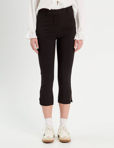 Pantalon capri ajusté 7/8ème noir femme