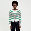 Gilet col bateau vert femme
