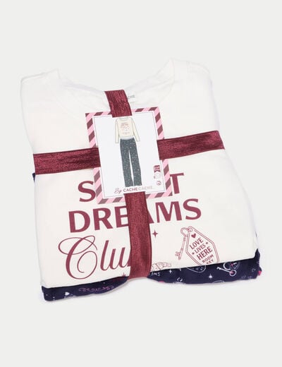 Pyjama manches longues bleu femme