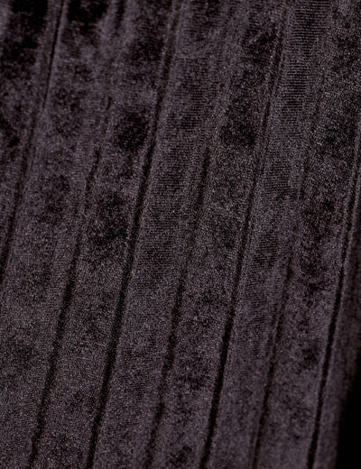 Jupe longue plissée velours noir femme