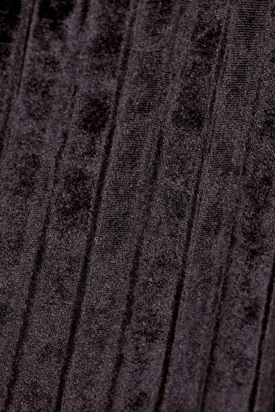 Jupe longue plissée velours noir femme