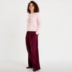 Pantalon large &agrave; pinces bordeaux femme