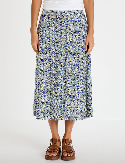Jupon &eacute;vas&eacute; longueur maxi blanc femme