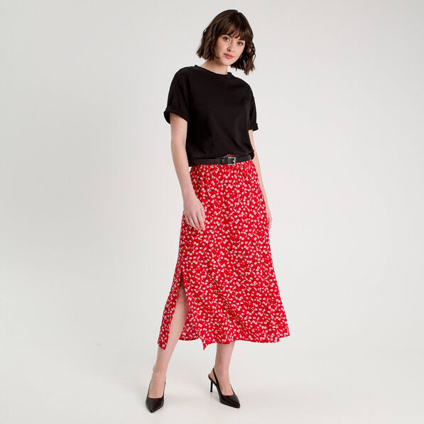 jupe longue fluide rouge femme Jupe longue fluide rouge femme