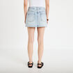 Jupe-short droite en jean denim bleach femme