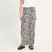 Pantalon large taille haute blanc femme