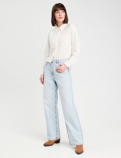 Blouse broderie anglaise blanc femme