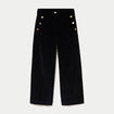 Pantalon taille haute velours noir femme