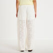 Pantalon bouffant taille standard ecru femme