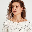 T-shirt col bateau blanc femme