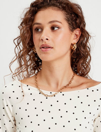 T-shirt col bateau blanc femme