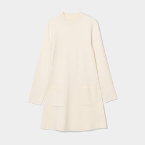 robe pull droite avec poches ecru femme Robe pull droite avec poches ecru femme
