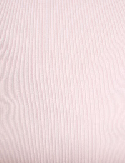 T-shirt cintr&eacute; d&eacute;collet&eacute; manches courtes rose clair femme