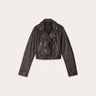 Veste biker simili cuir noir femme