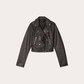 Veste biker simili cuir noir femme