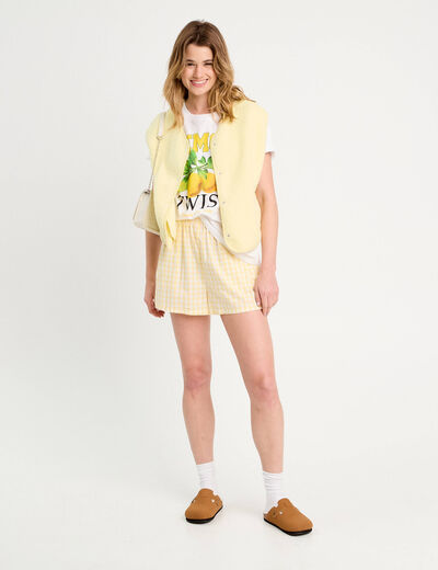 T-shirt manches courtes blanc femme