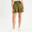 Jupe évasée plumetis vert kaki femme