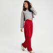 Pull cropped manches longues gris foncé femme