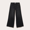 Jean wide leg taille standard denim noir femme