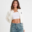Veste courte ajust&eacute;e bouclette ecru femme