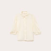 Chemise droite courte voile manches 3/4 ecru femme
