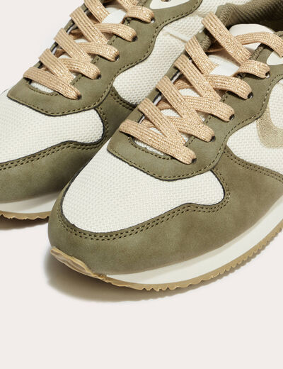 Sneakers plates vert kaki femme
