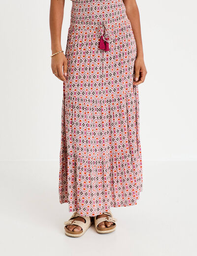 Jupon long &eacute;vas&eacute; blanc femme