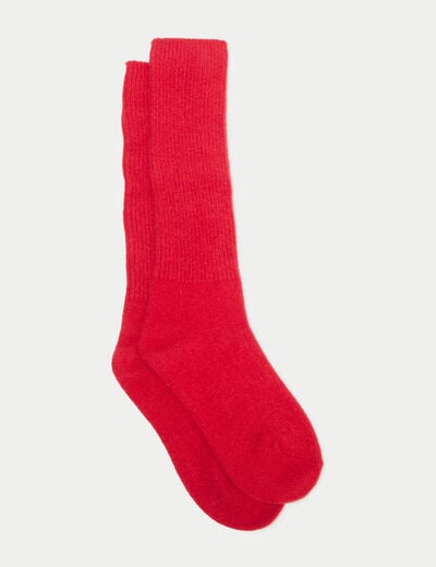 Chaussettes hautes rouge femme