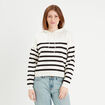 Pull à capuche ecru femme