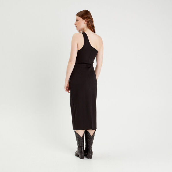 robe ajustee asymetrique noir femme Robe ajustée asymétrique noir femme