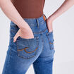 Jeans droit taille haute denim stone femme