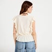 Blouse &agrave; volants ecru femme