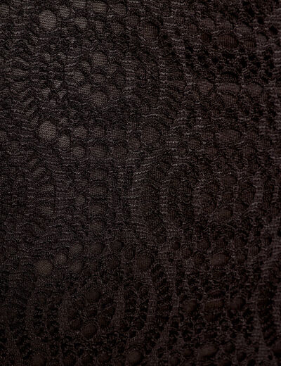 Robe longue évasée dentelle noir femme