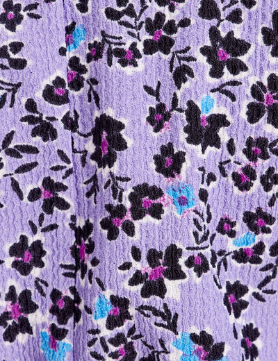 Robe évasée col en V parme femme