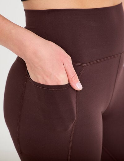 Leggings taille haute marron fonc&eacute; femme